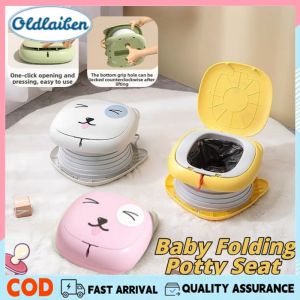 Oldlaiben Baby Foldable Potty Seat Portable Travel Car Toilet Seat Potty Chair for Children Outdoor Emergency