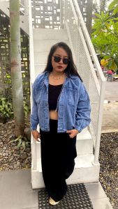 JAKET HOODIE JEANS WANITA / JAKET JEANS OVERSIZE WANITA / JAKET HOODIE WANITA