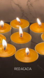 ACACIA SG Unscented Candles | White Beeswax Candles | Coloured | Tealight | Pack of 9