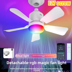 LED Ceiling Fan Light RGB Remote and APP Control Infinite Dimming Ceiling Fan Lights Living Room Party Room Romantic Atmosphere