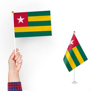 Togo Hand Signal Flag Small Flag Cheer Flag Sports Games Cheer Flag Flags of All Countries in the World