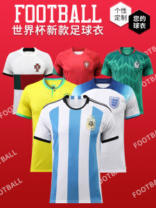 2023 World Cup Messi Team Jersey Football Uniform Top Short Sleeve Argentina Home Stadium Wear Sports Fitness Fans Gear