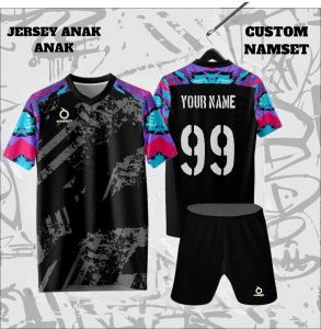 Jersey futsal anak anak bisa pasang nama nomor setelan anak anak sd