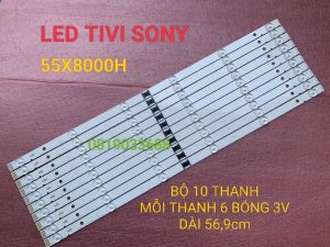 THANH LED TIVI SONY 55X8000H HÀNG MỚI 100% BỘ 10 THANH MỖI THANH 6 BÓNG MỖI BÓNG 3V DÀI 569cm..