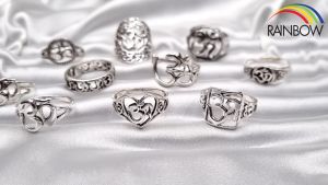 🌈RainbowSilver🕉️ แหวนโอม 10 ซึ่งถูกแท่งเทียนด้วยเทคโนโลยีแหวนโอม สวยจัดๆ 🕉️ และพร้อมส่ง งานที่ทำกันในประเทศไทย สวยสุดๆ งานส่งออก A02