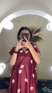 Daster Kimono Silang Baju Tidur Bunga Jumbo Ld 120cm Terbaru Kekinian