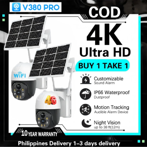 V380 Pro Solar CCTV Camera Outdoor No WiFi Needed Waterproof Surveillance Wireless With Wifi Connect 360 Connect Cellphone Two-way Voice Intercom ip Security Camera Free 4G sim card