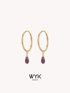 WYK | S925 Sterling Silver Teardrop Hoop Earrings