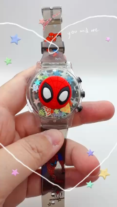 (K31) Jam Tangan Budak / Boys Flip Music Light Spiderman Cartoon Kids Watch