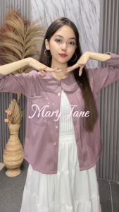 BRIEE FASHION- MARY JANE BUTTON CARDIGAN / KOREAN COLLAR KNIT KANCING VINTAGE -PN