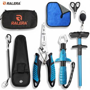 RALERA Complete Fishing Tool Set: Pliers Fish Gripper Hook Remover Shears Towel & Portable Carry Bag for All Anglers