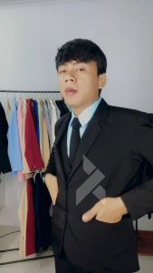 DAYRAVEN - Setelan Jas Formal Premium Hitam Semi Casual Pria Kemeja Celana Blazer Slim Fit