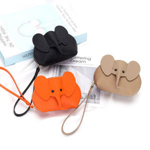 ROYAL BAGGER Women Short Wallets Genuine Cow Leather Fashion 6289 Royal Bagger Cute Elephant Shape Short Wallet Zipper Coin Purse