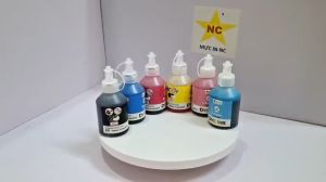 Mực đổ in phun Epson 100ml: Xanh Đỏ Vàng Đen. Chai lọ mực nước Dye Ink bơm nạp hệ thống ngoài máy in phun Epson