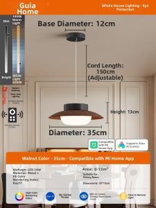 GUJIA | Modern Simple Cream Japanese Natural Wood Style Dining Room Pendant Light