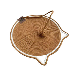 ที่นอนเเมวแบบถัก เเผ่นรองนอน ที่ลับเล็บเเมว ฝนเล็บเเมว ที่นอนเชือกถัก+ลูกบอลถัก ของเล่นแมว 2IN1 กันข่วนเฟอร์นิเจอร์ แผ่นหนา ไม่พลิกง่าย ทนทาน