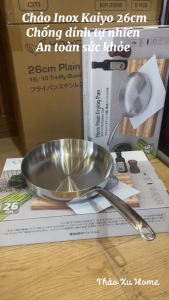 Chảo Inox 18/10 Kaiyo Dáng Nông Lòng Size 26cm Dùng Được Trên Mọi Bếp
