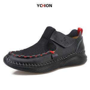 YCHION รองเท้าบู๊ทลำลองหนังรองเท้าผู้ชายระบายอากาศแฟชั่นสไตล์อังกฤษสำหรับฤดูร้อนแผ่นรองเท้านุ่มสบายรองเท้าขนาดใหญ่46 47 48