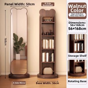 Rotatable Mobile Storage Full Body Dressing Mirror