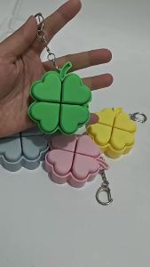 Four Leaf Clover Pop It Keychain Silicone Light Up Fidget Toy for ADHD Anxiety Relief Adults Backpack Charm Party Favor Presents