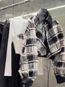 Elegant Unique Womens Tweed Short Jacket