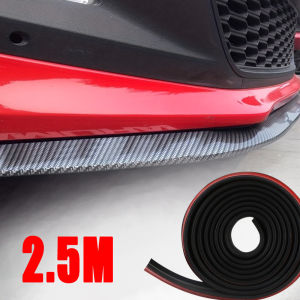 2.5m/98.43in Universal Car Front Bumper Lip Rubber Bumper Protector Bumper Lip Strip Car Side Skirt Car Stickers Car Styling
