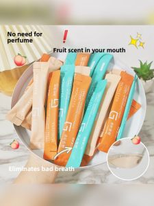 MONLEYTA | Portable Mouthwash Liquor Cherry Mint Flavor Dental Stain Removal Strips Oral Care Freshens Breath Eliminates Bad Breath
