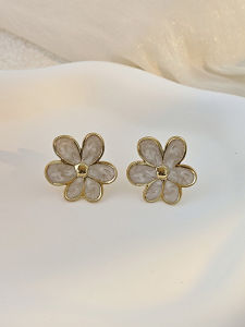 Multiple Stud Earrings for WomenColorful Irregular Geometric Flower Earrings Set Summer Stainlees Steel Jewellery for Women
