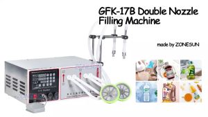 ZONESUN ZS-GFK17B Double Nozzle Semi Automatic Filling Machine Laundry Cooking Oil Water Juice Milk Liquid Bottle Filling Machine
