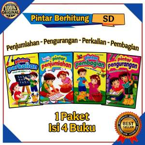 [ Paket Isi 4 ] Buku Pintar Berhitung Penjumlahan Pengurangan Perkalian Pembagian