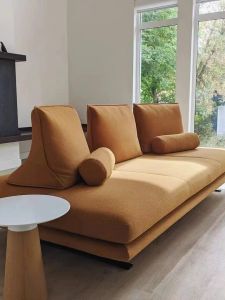 Italian Normcore Double-Sided Fabric Armless Prado Sofa Freehand Space Prado Movable Backrest Sofa
