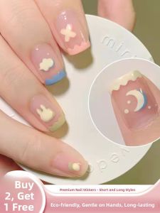 MONLEYTA | Handmade Nail Art Stickers Autumn Winter New Arrival Short And Medium Long Fake Nails Wearable Nail Tips With Natural Look