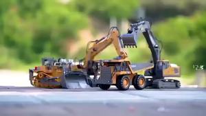 1/20 R/C Alloy Remote Control Excavator Toy Engineering Vehicle Childrens Charging Model Car Playset for Kids Boy Gifts