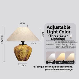 Abotu | Creative Retro New Chinese Style Ceramic Desk Lamp