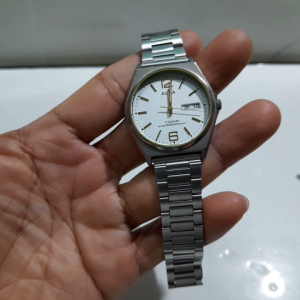 Đồng hồ Nhật Alba nam Mặt Titan dây thép không gỉ size 36.5mm có lịch second hand