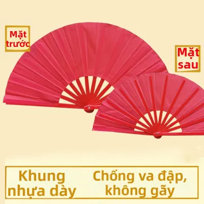 Quạt Tai Chi Màu Trắng Quạt Kung Fu Màu Đen Quạt Gấp Hai Mặt Màu Đỏ Quạt Nhảy Múa Quạt Tập Thể Dục Buổi Sáng Quạt Có Tiếng Màu Vàng