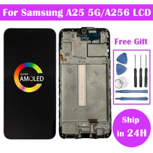 Super AMOLED For Samsung A25 5G A25 A256B A256E A256U LCD Display With Touch Screen Digitizer Replacement Parts