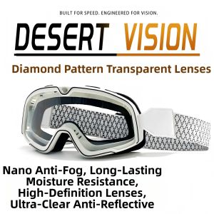 Retro Motorcycle Protective Glasses UV Protection Anti-dust Wind-resistant Helmet Compatible