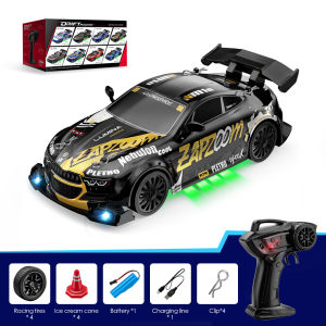 1:24 Four-wheel drive racing drift remote control car ambient light infinitely variable speed RC remote control toy car holid