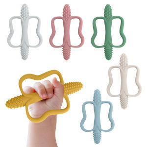 Baby teething toys with easy-grip handles food-grade silicone teething toys suitable for babies 0-6 months 6-12 months