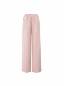 Quần Dài Thẳng Retro Thấp Flax Tencel Đai Chun