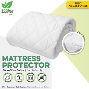 (READY STOCK) ECOlux - Hotel Grade MATTRESS PROTECTOR (Microfiber Fabric Quilted ) Washable Protection & Comfort / QUEEN / KING / SINGLE / SUPER SINGLE