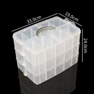 Stackable 3-Tier Plastic Storage Box Adjustable Compartment Toy Container Clear Jewelry Sundries Organizer Home Storage Supplies