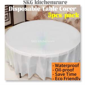 [ 5pcs ] Disposable Table Cloth Table Wrapping Cover Alas Meja Plastik Pakai Buang 一次性纸桌布
