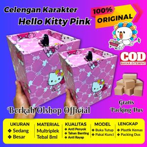 Celengan Hello Kitty besar (Pakai Kunci) - Celengan Karakter Helo Kiti - Celengan Unik - Celengan Karakter Hello Kitty - Celengan Kunci