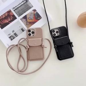szhaiyu | Luxury Leather Wallet Phone Case With Crossbody Lanyard For iPhone 18 17Air 16E 16 15 14 13 12 11 Pro Max With Card Holder Strap