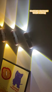 Rechargeable Motion Sensor Light LED 3 Color Magnetic Wall Lamp Dim Automotic Night Lights for Room