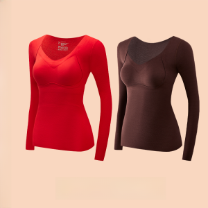 miiow | Cat Person Autumn Clothes Set Womens 2024 New Winter Base Layer Warm Underwear With Chest Pad Zodiac Year Red