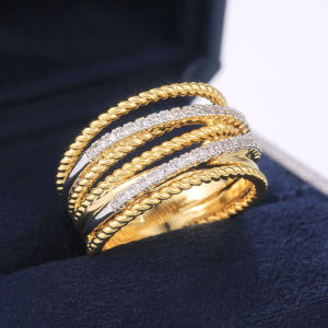 Huitan New Arrival Twist Cross Finger Ring for Women Anniversary Ring Daily Wearable Versatile Classic Twine Rings Drop Shipping