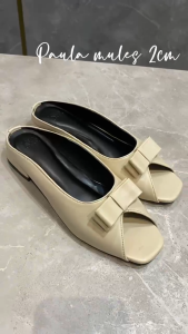 KOWALA Paula - Mules Wanita Heels 2 cm | Open Toe Double Foam Non Slip Pita Elegan
